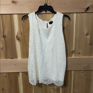 Wothington ivory sleeveless top.